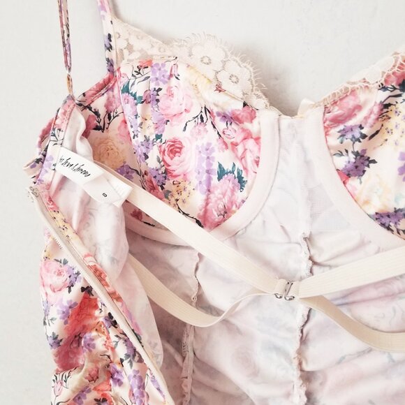 FOR LOVE & LEMONS Gardenia Mini Dress S Ruched Sweetheart Corset Romantic $228 - Picture 10 of 16